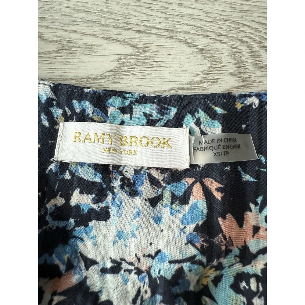 Ramy Brook Jessie Bloom Printed Dress Mini Colorful | Navy Multi | Women Size XS